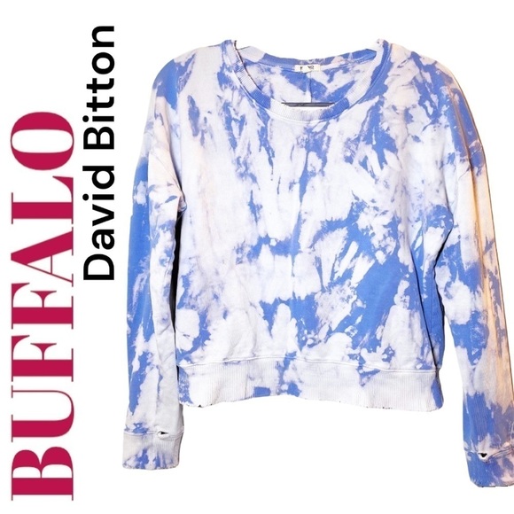 BUFFALO DAVID BITTON Distressed Tie Dye French Terry Sweatshirt, Size Small - Picture 8 of 8